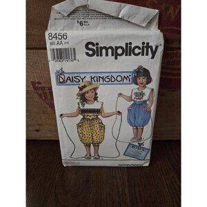 🐣 Simplicity 8456 Daisy Kingdom Easter Bib Romper Girls Pattern Size 2-4